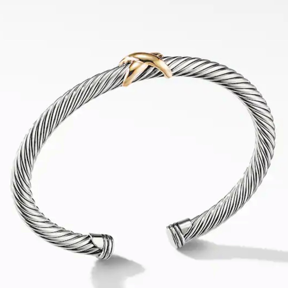 X Bracelet with 14k Gold